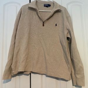 Polo large cream 3/4 zip up sweatshirt